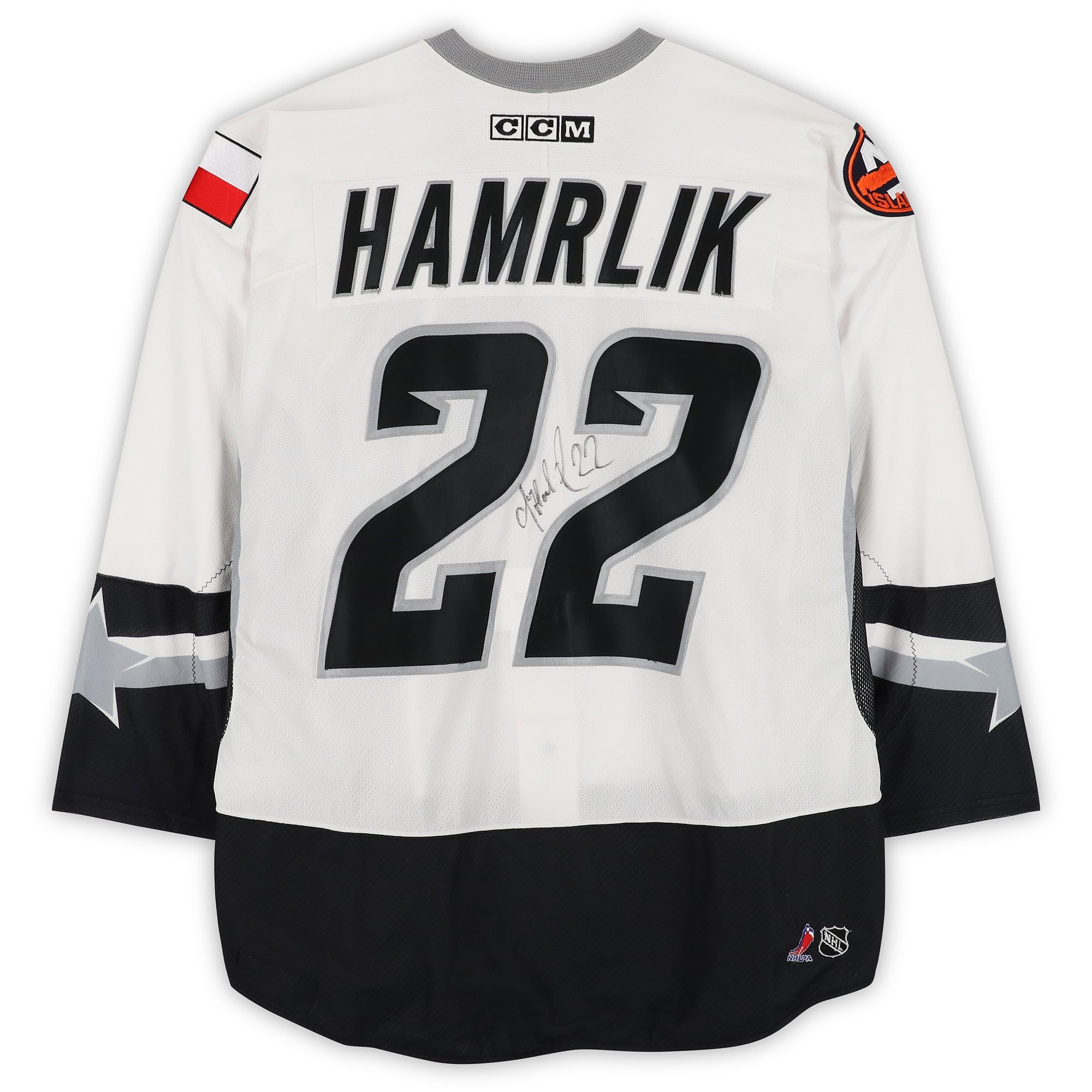 Roman Hamrlik Eastern Conference Autographed Game-Used #22 White CCM Jersey from the 2003 NHL All-Star Game