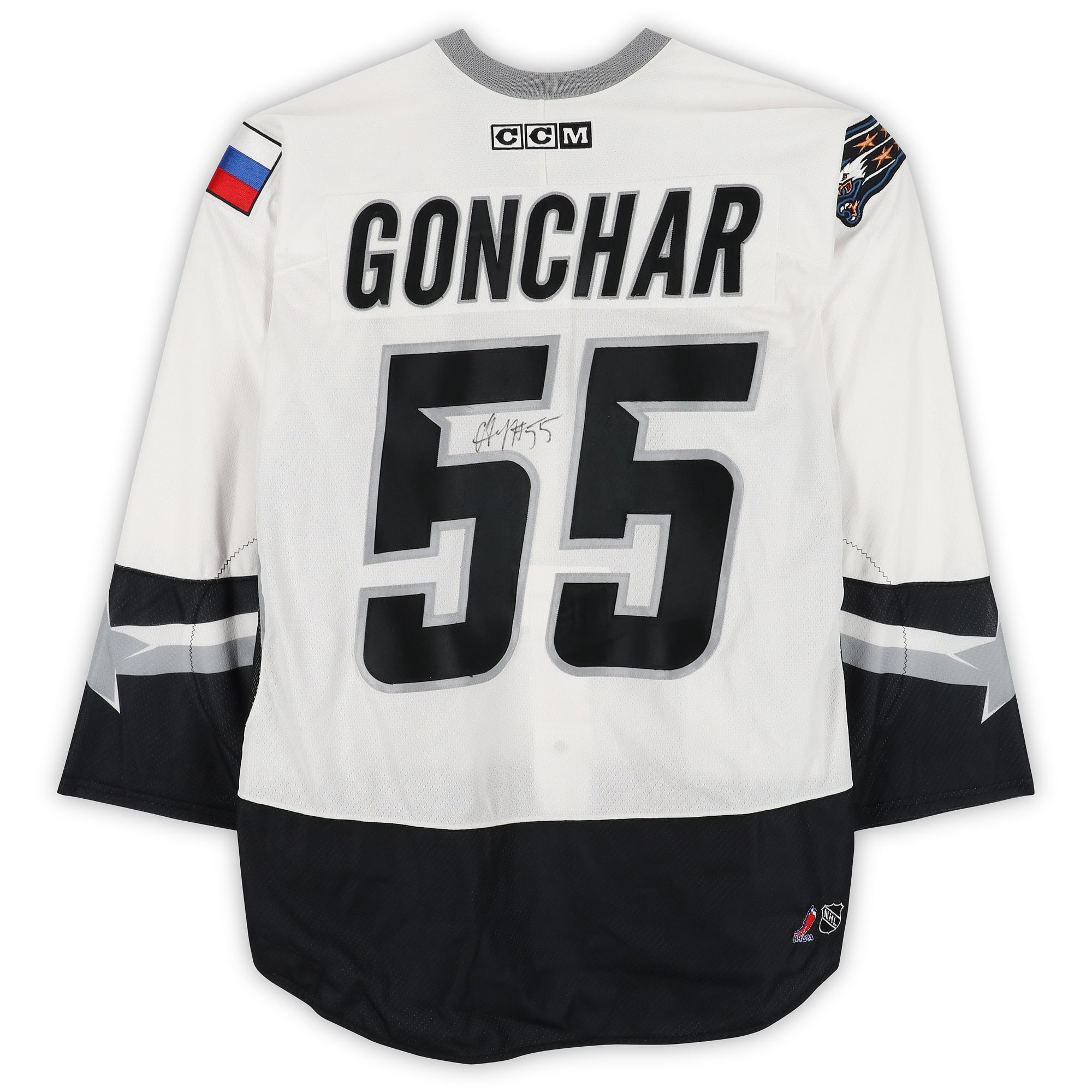 Sergei Gonchar Eastern Conference Autographed Game-Used #55 White CCM Jersey from the 2003 NHL All-Star Game