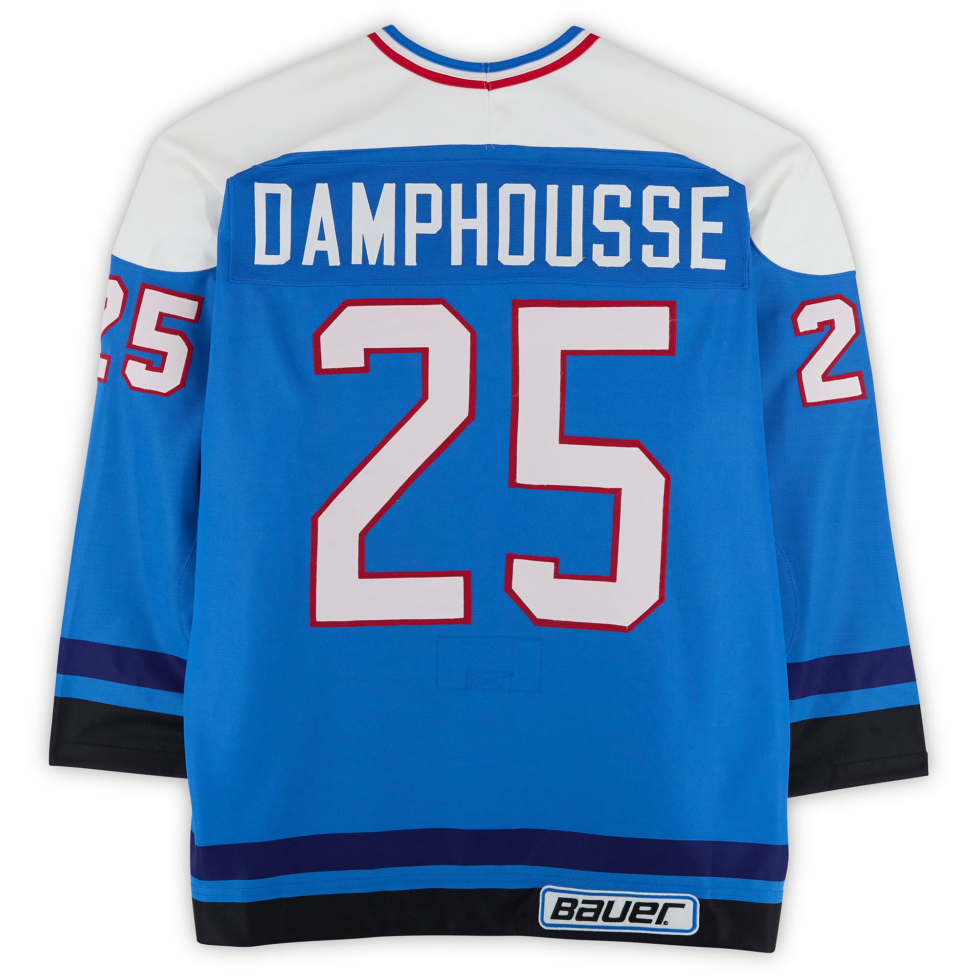 Vincent Damphousse Team Quebec Game-Used #25 Blue Bauer Jersey from the 1994 NHL 4 on 4 Challenge