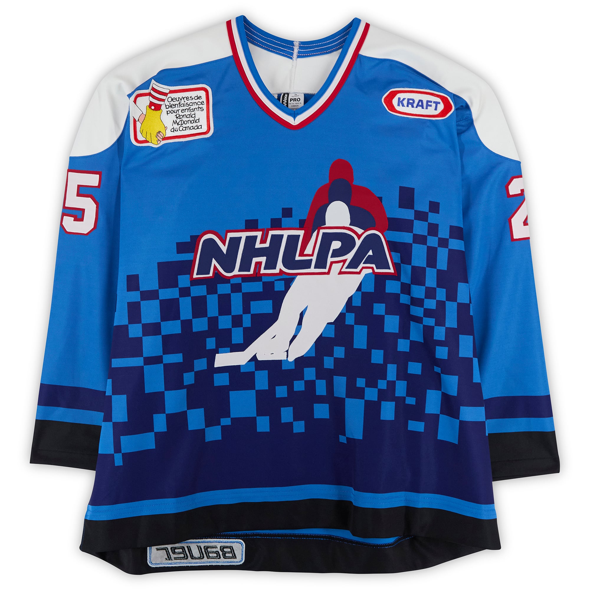 Vincent Damphousse Team Quebec Game-Used #25 Blue Bauer Jersey from the 1994 NHL 4 on 4 Challenge