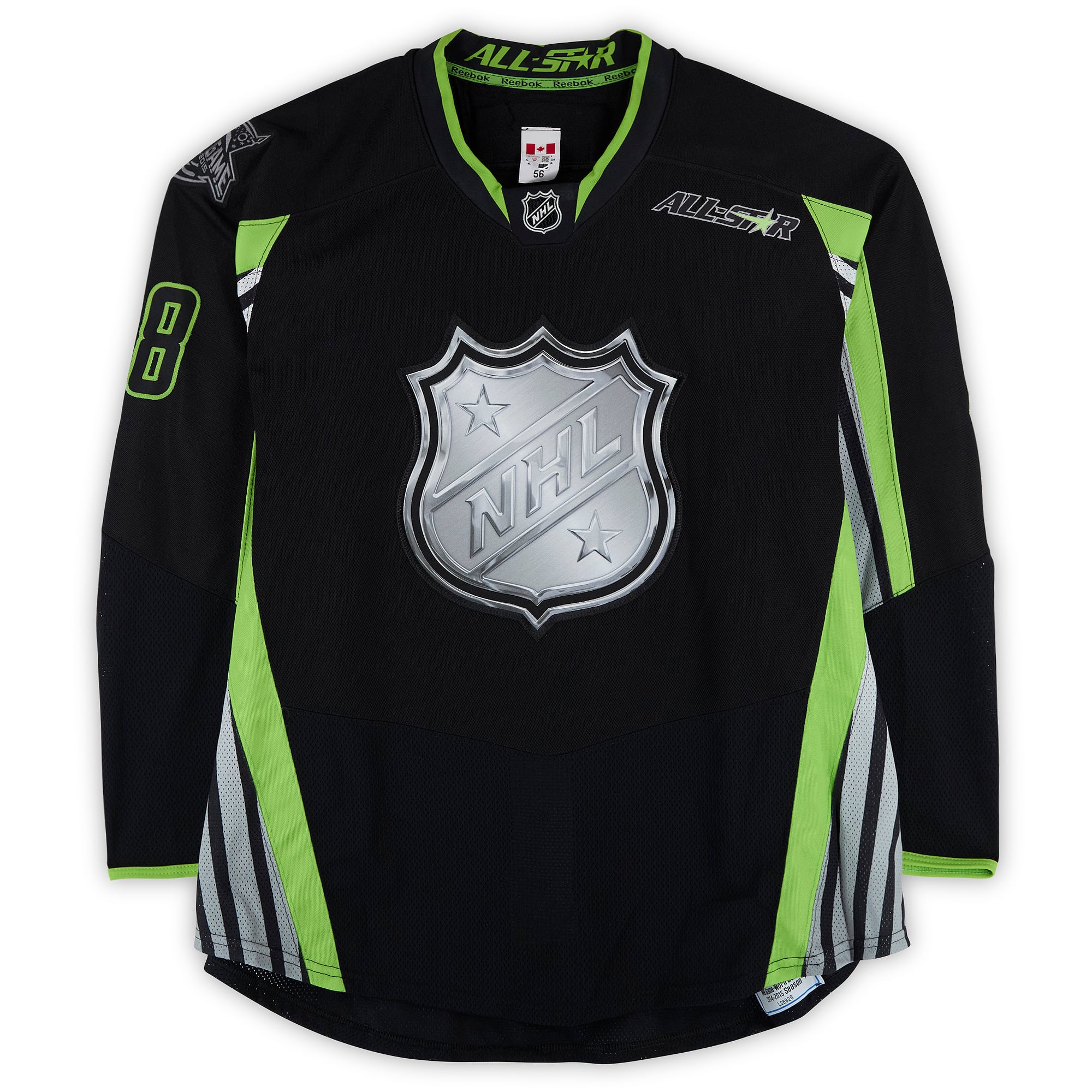 Zemgus Girgensons Team Foligno Autographed Game-Used #28 Black Reebok Jersey from the 2015 NHL All-Star Game