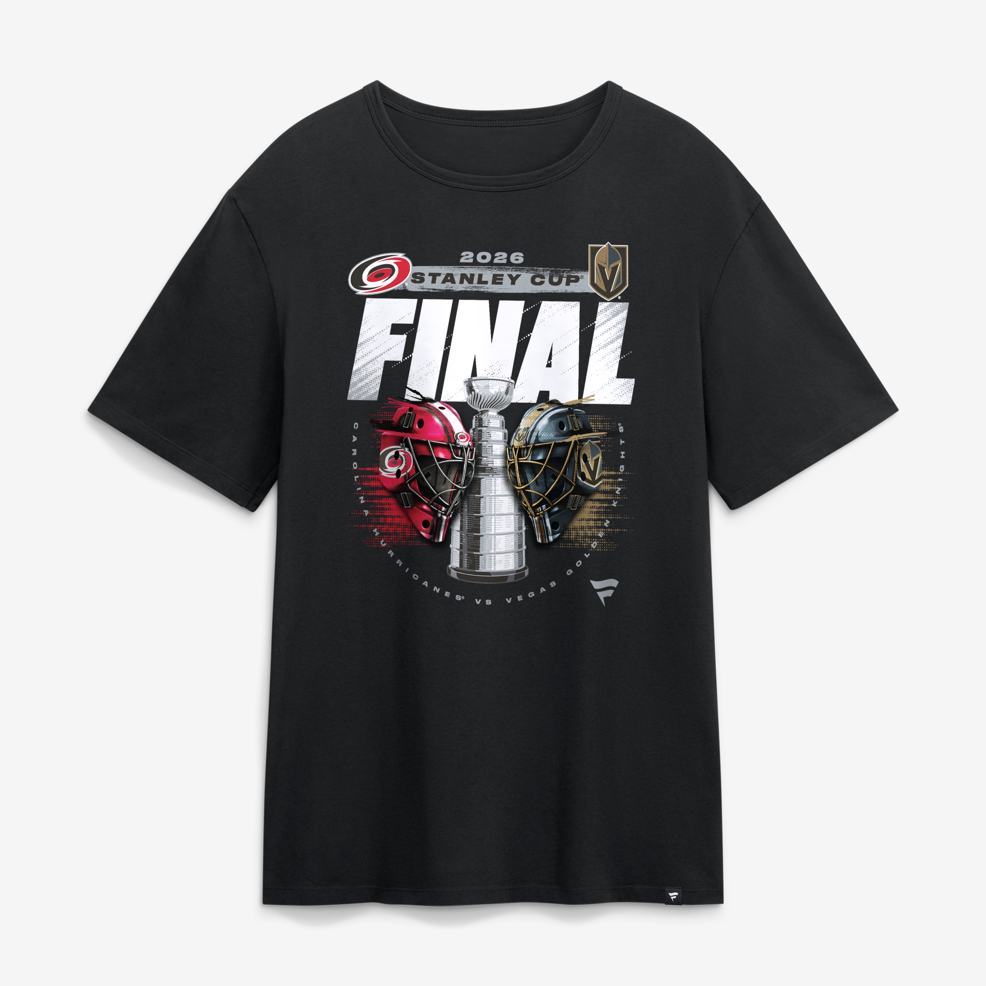 T-shirt Fanatics noir pour homme, match final de la Coupe Stanley 2026 entre les Hurricanes Caroline et Golden Knights Vegas