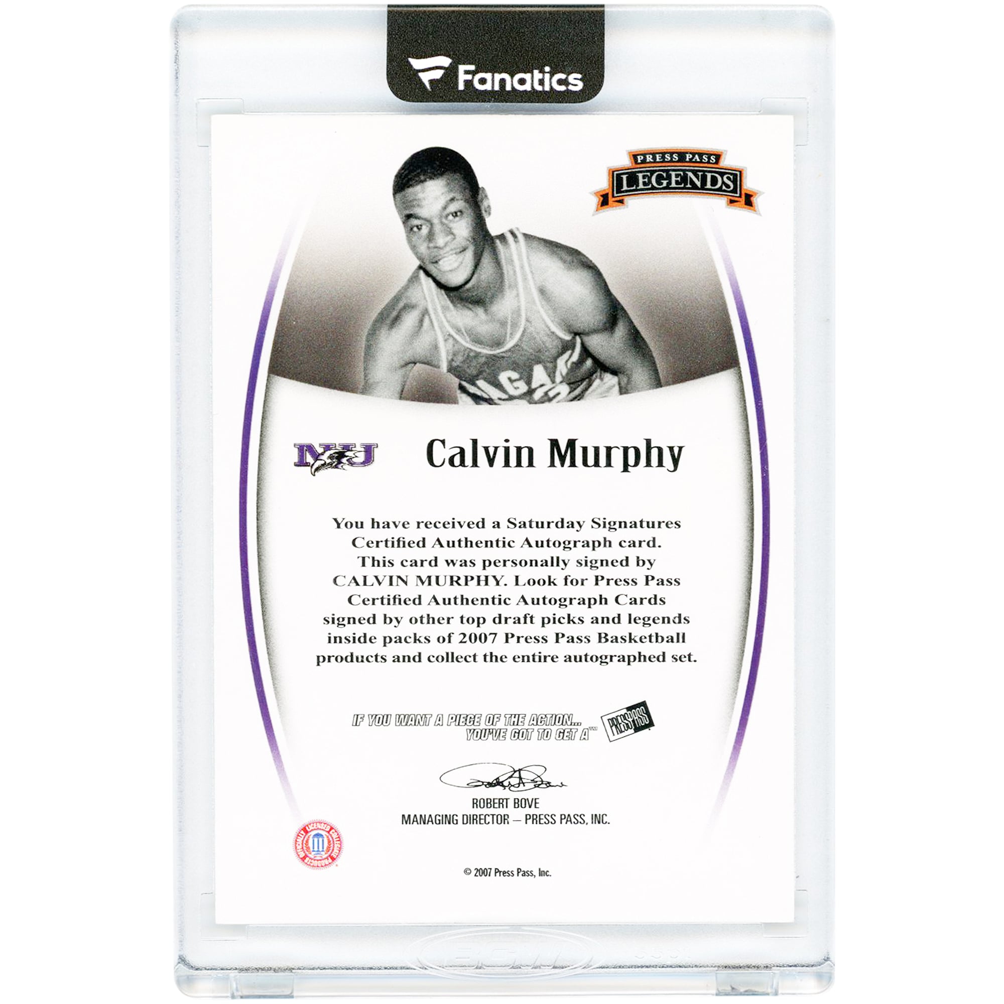 Calvin Murphy Niagara Purple Eagles Autographed 2007 Press Pass Saturday Signatures #NNO Card