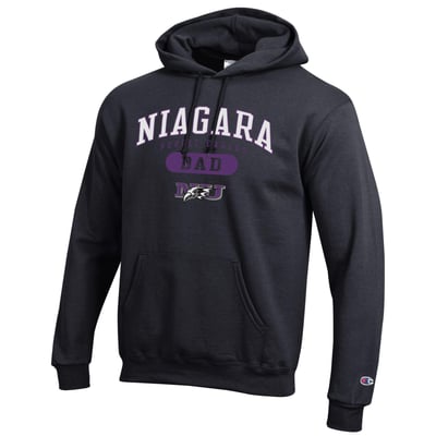 Niagara Purple Eagles Champion Dad Pill Box Eco Powerblend Hoodie - Black