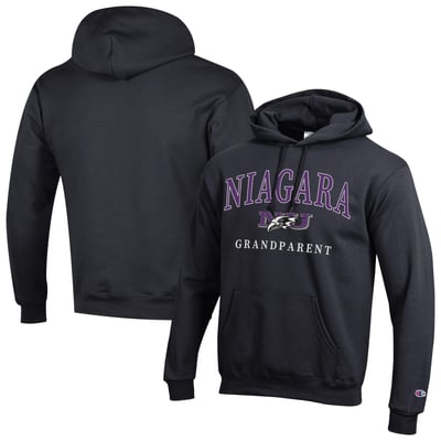 Niagara Purple Eagles Champion Grandparent Arch Logo Eco Powerblend Hoodie - Black