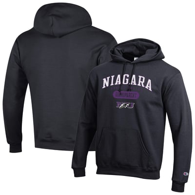 Niagara Purple Eagles Champion Grandparent Logo Eco Powerblend Hoodie - Black
