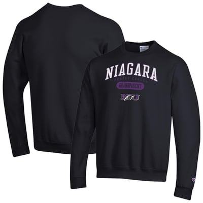 Niagara Purple Eagles Champion Grandparent Logo Eco Powerblend Sweatshirt - Black