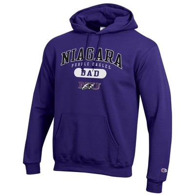 Niagara Purple Eagles Champion Dad Pill Box Eco Powerblend Hoodie - Purple