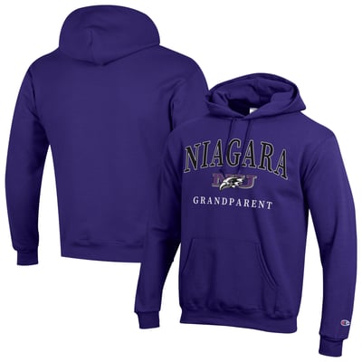 Niagara Purple Eagles Champion Grandparent Arch Logo Eco Powerblend Hoodie - Purple