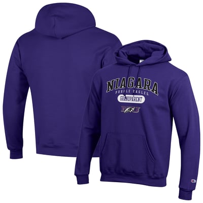 Niagara Purple Eagles Champion Grandparent Logo Eco Powerblend Hoodie - Purple