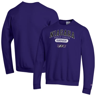 Niagara Purple Eagles Champion Grandparent Logo Eco Powerblend Sweatshirt - Purple