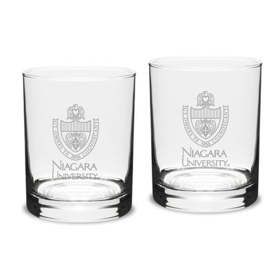 Niagara University Purple Eagles 14oz. 2-Piece Classic Double Old-Fashioned Glass Set