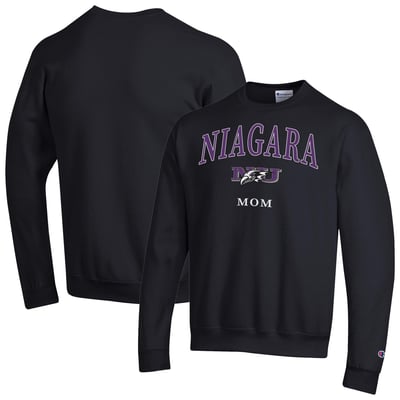 Niagara Purple Eagles Champion Unisex Mom Logo Eco Powerblend Sweatshirt - Black