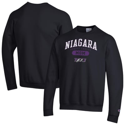 Niagara Purple Eagles Champion Unisex Mom Pill Box Eco Powerblend Sweatshirt - Black