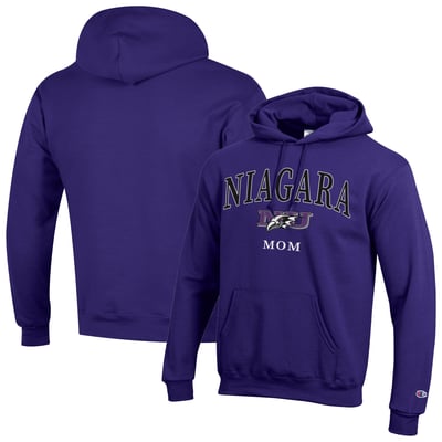 Niagara Purple Eagles Champion Unisex Mom Logo Eco Powerblend Hoodie - Purple