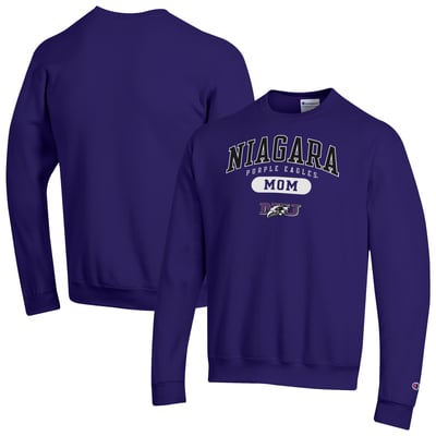 Niagara Purple Eagles Champion Unisex Mom Pill Box Eco Powerblend Sweatshirt - Purple