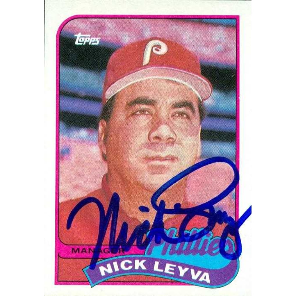 Nick Leyva autographed Baseball Card (Philadelphia Phillies) 1989 Topps #74