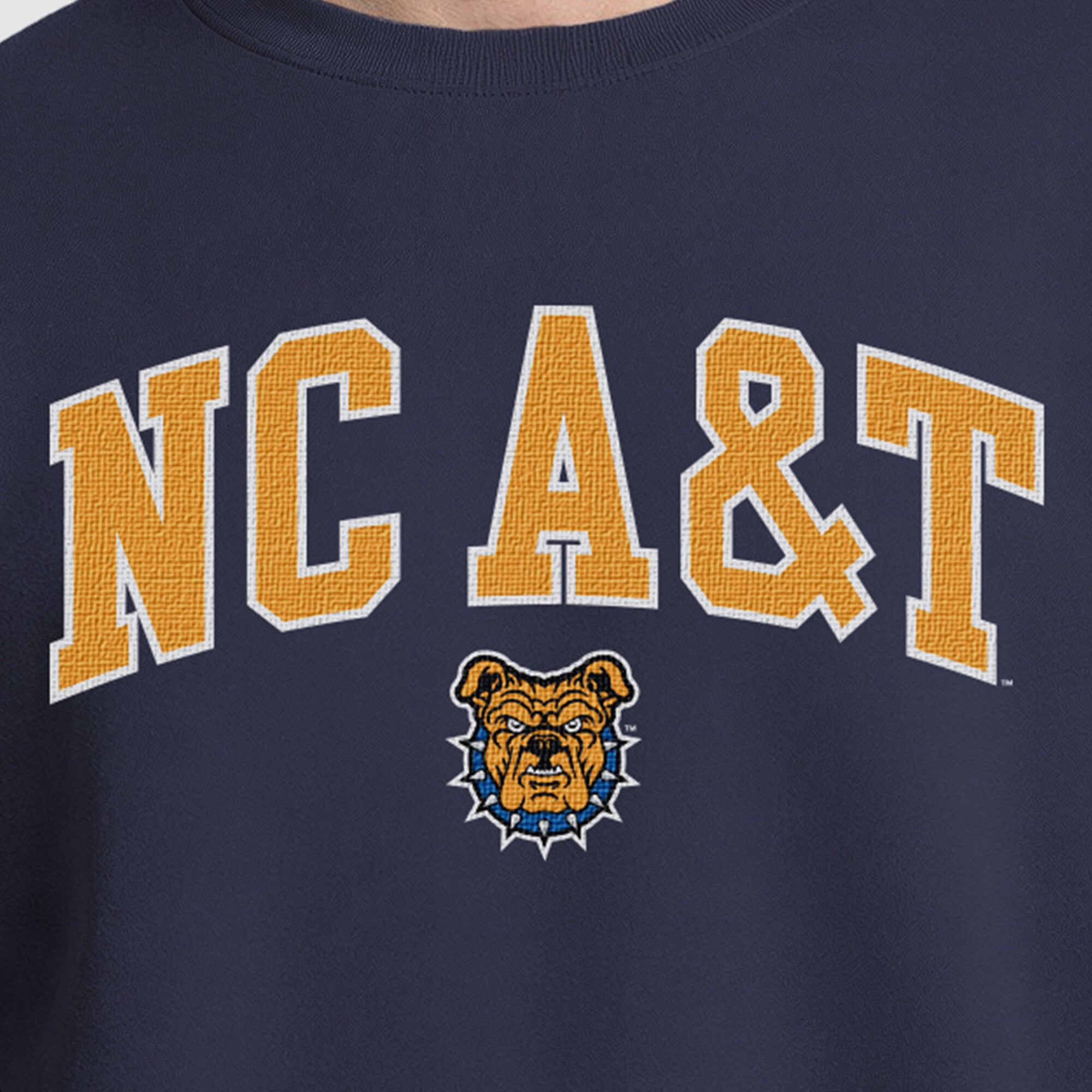 Sweat-shirt contrasté Champion bleu marine pour homme, North Carolina A&T Aggies