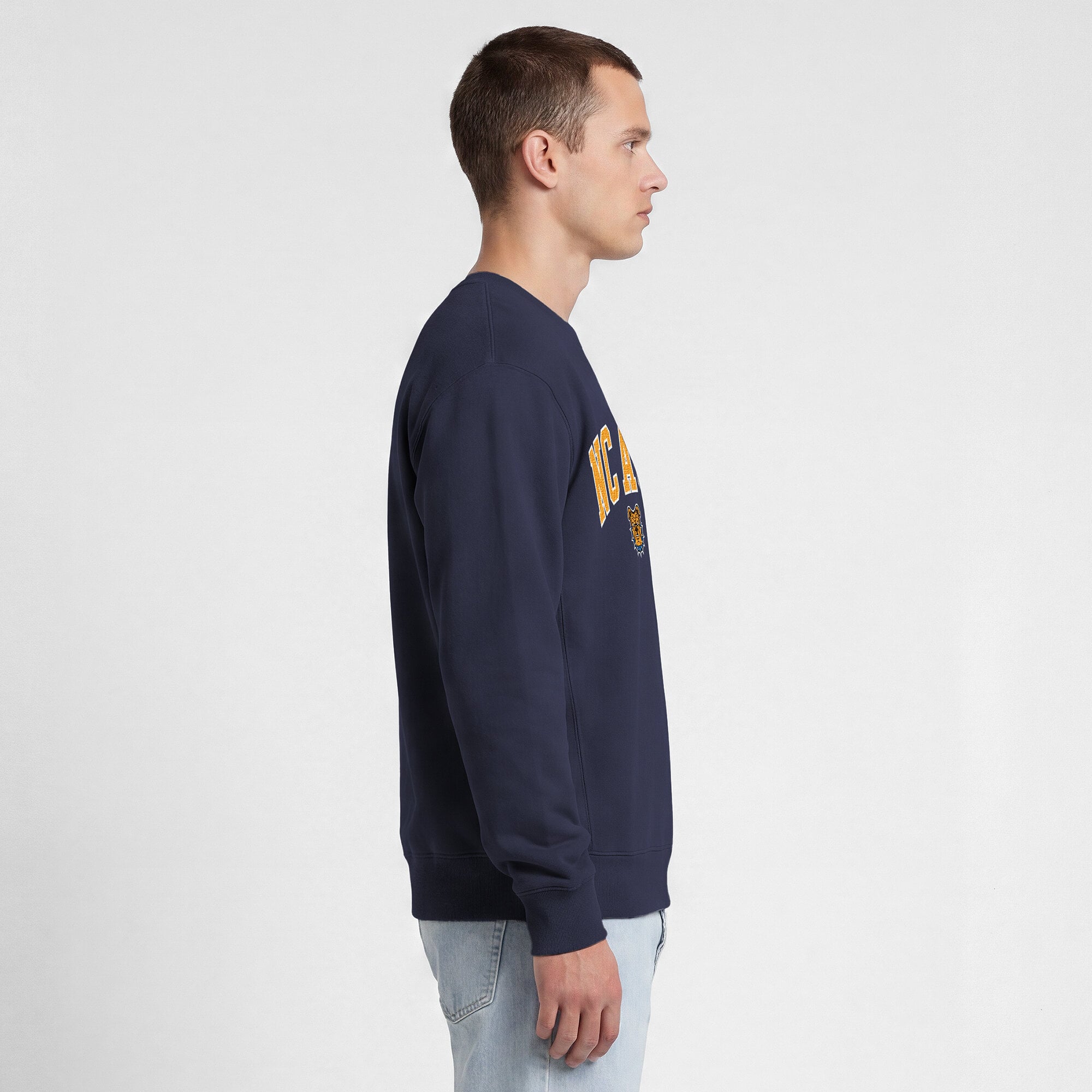 Sweat-shirt contrasté Champion bleu marine pour homme, North Carolina A&T Aggies