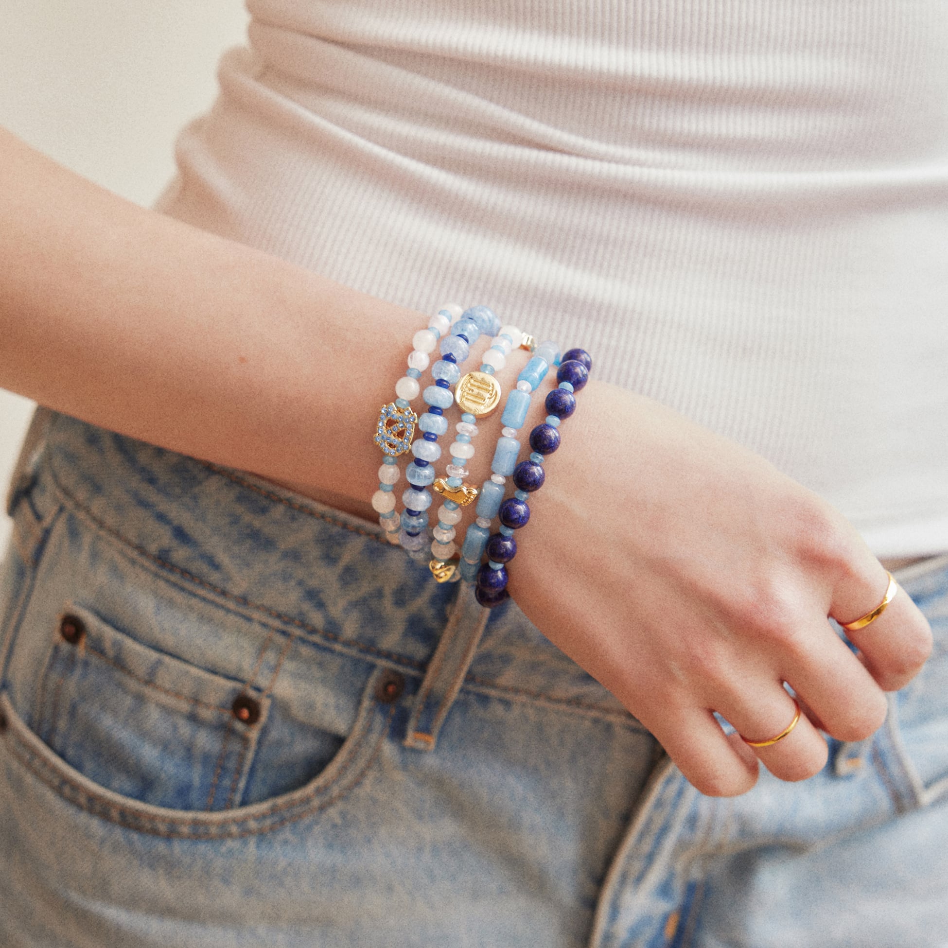 Ensemble de cinq bracelets BaubleBar North Carolina Tar Heels