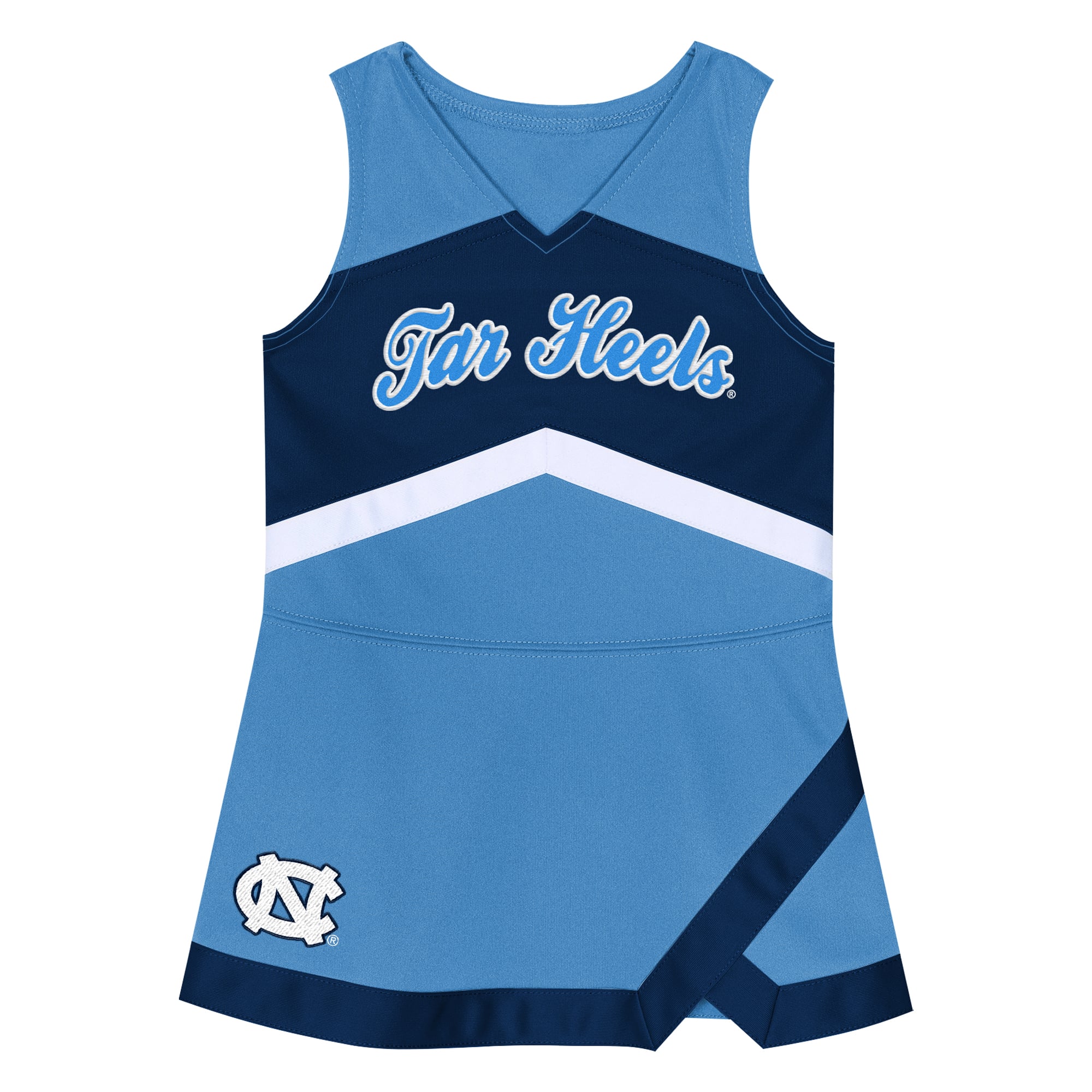 Girls Preschool Outerstuff Carolina Blue North Tar Heels Two-Piece Cheer Captain Jumper Dress & Bloomers Set