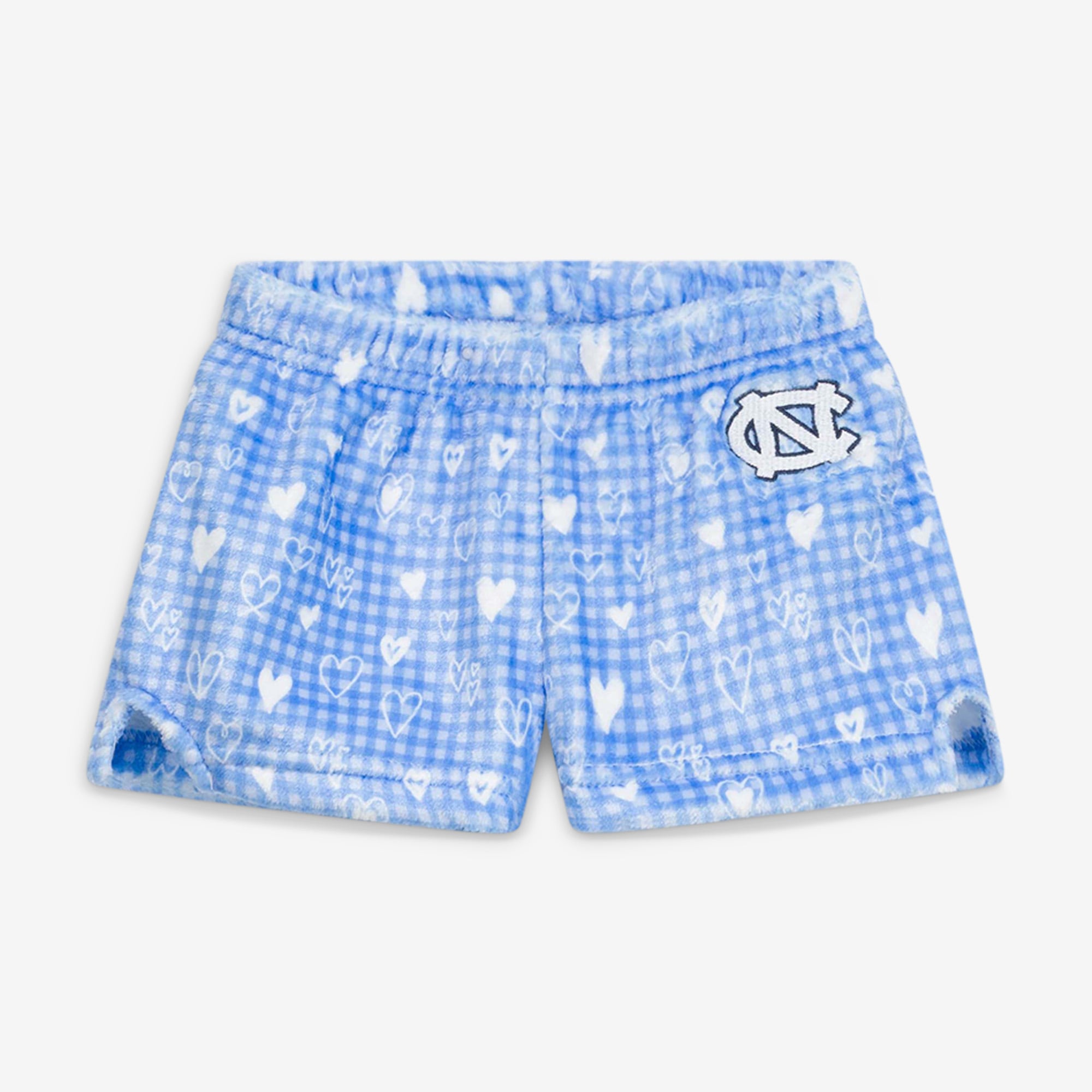 Ensemble veste et short en peluche à carreaux cœur bleu Caroline des Tar Heels de du Nord pour petites filles ZooZatz