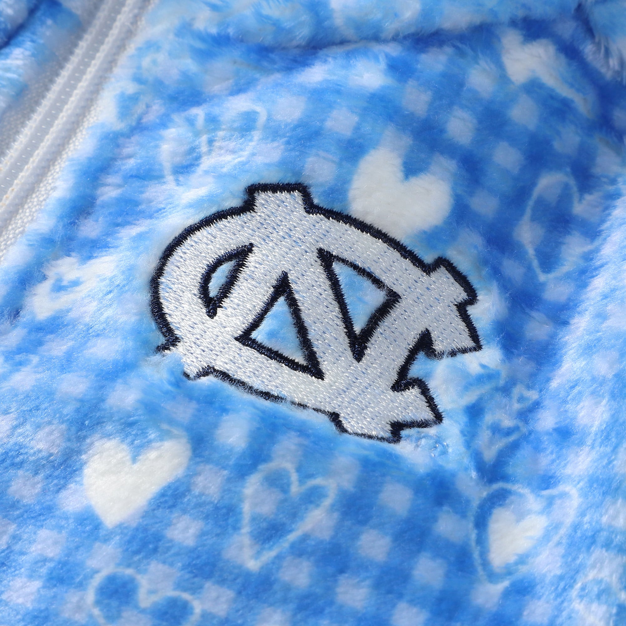 Ensemble veste et short en peluche à carreaux cœur bleu Caroline des Tar Heels de du Nord pour petites filles ZooZatz