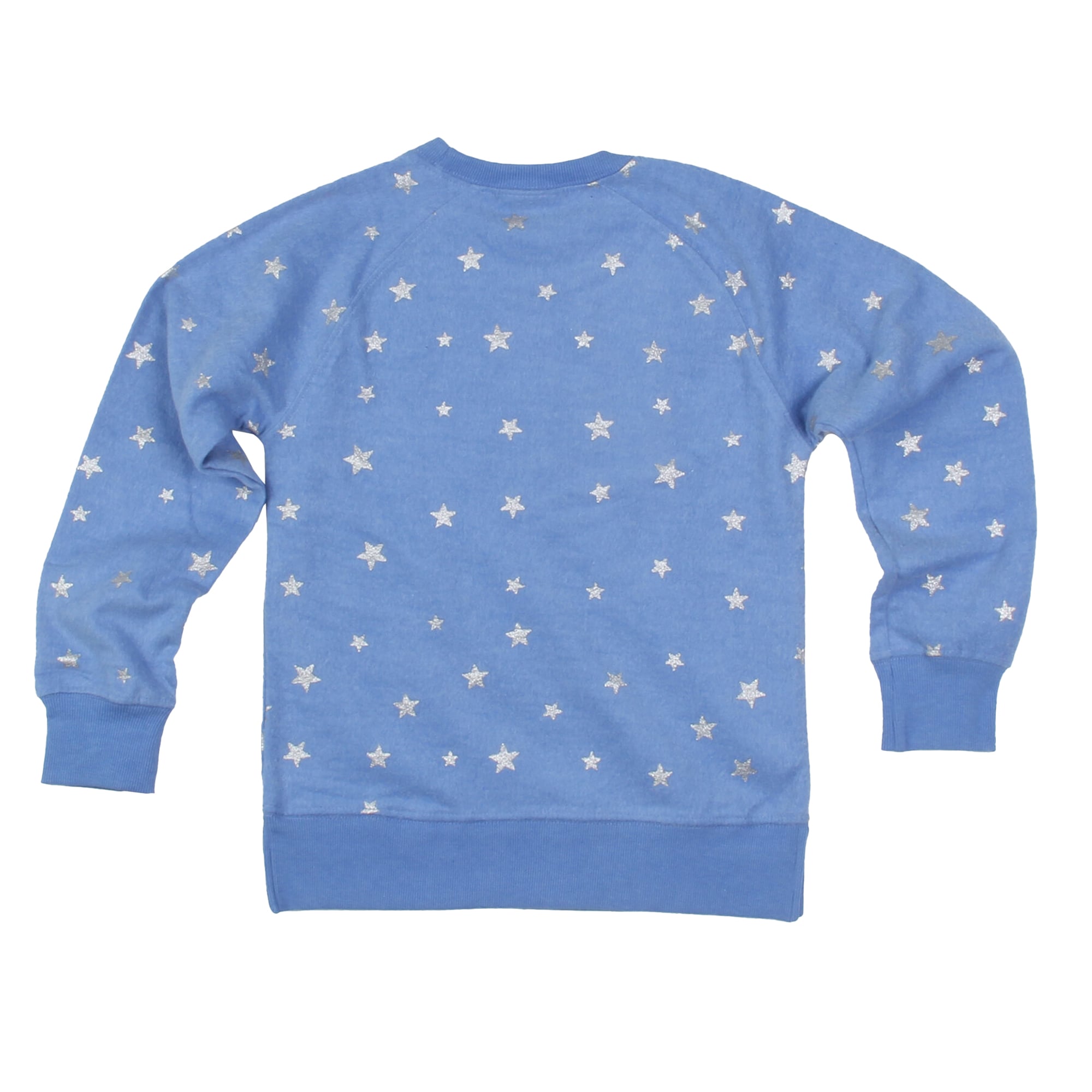 Girls Youth Wes & Willy Carolina Blue North Tar Heels Shimmer Star Reverse Fleece Sweatshirt