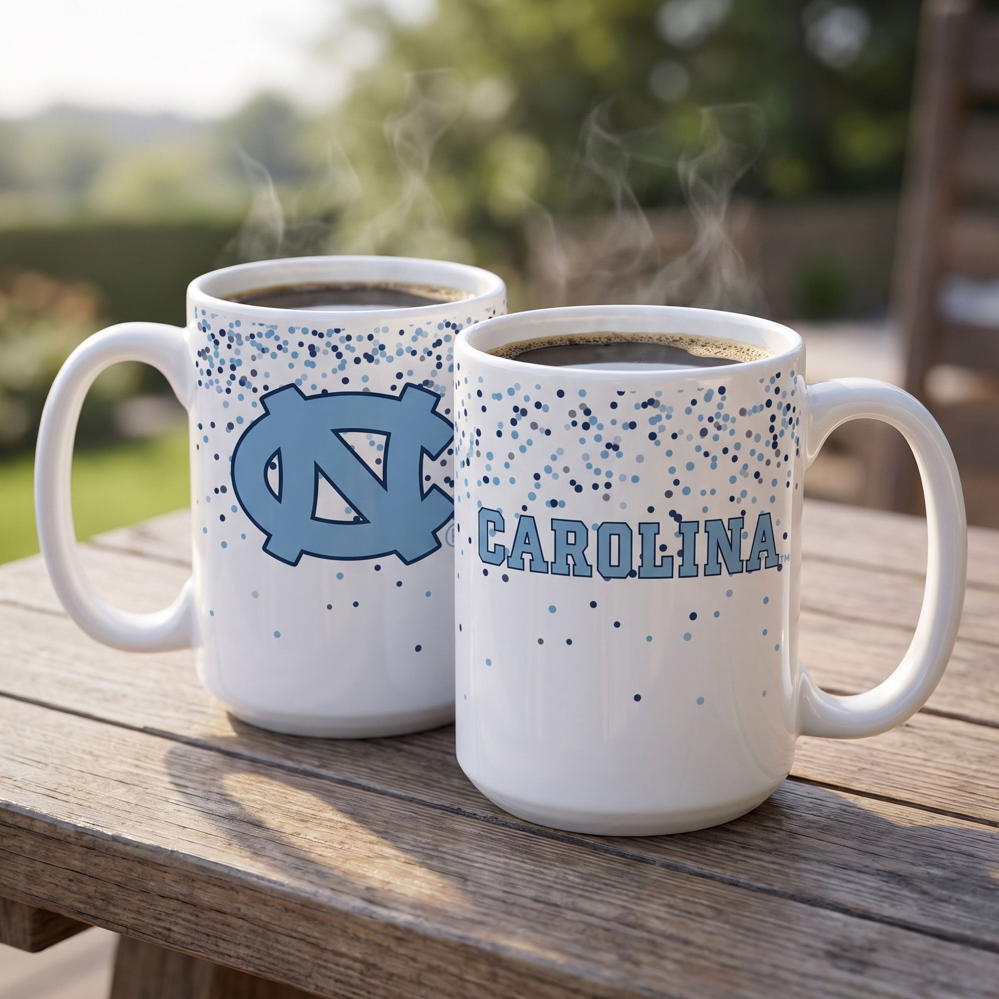 Mug à confettis Tar Heels de Caroline du Nord, Indigo Falls - Lot de 2