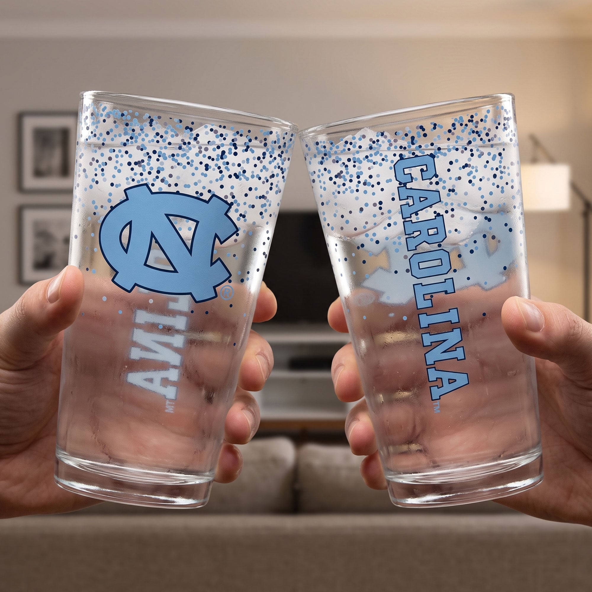 Indigo Falls North Carolina Tar Heels Confetti Pints ​​- Lot de 2