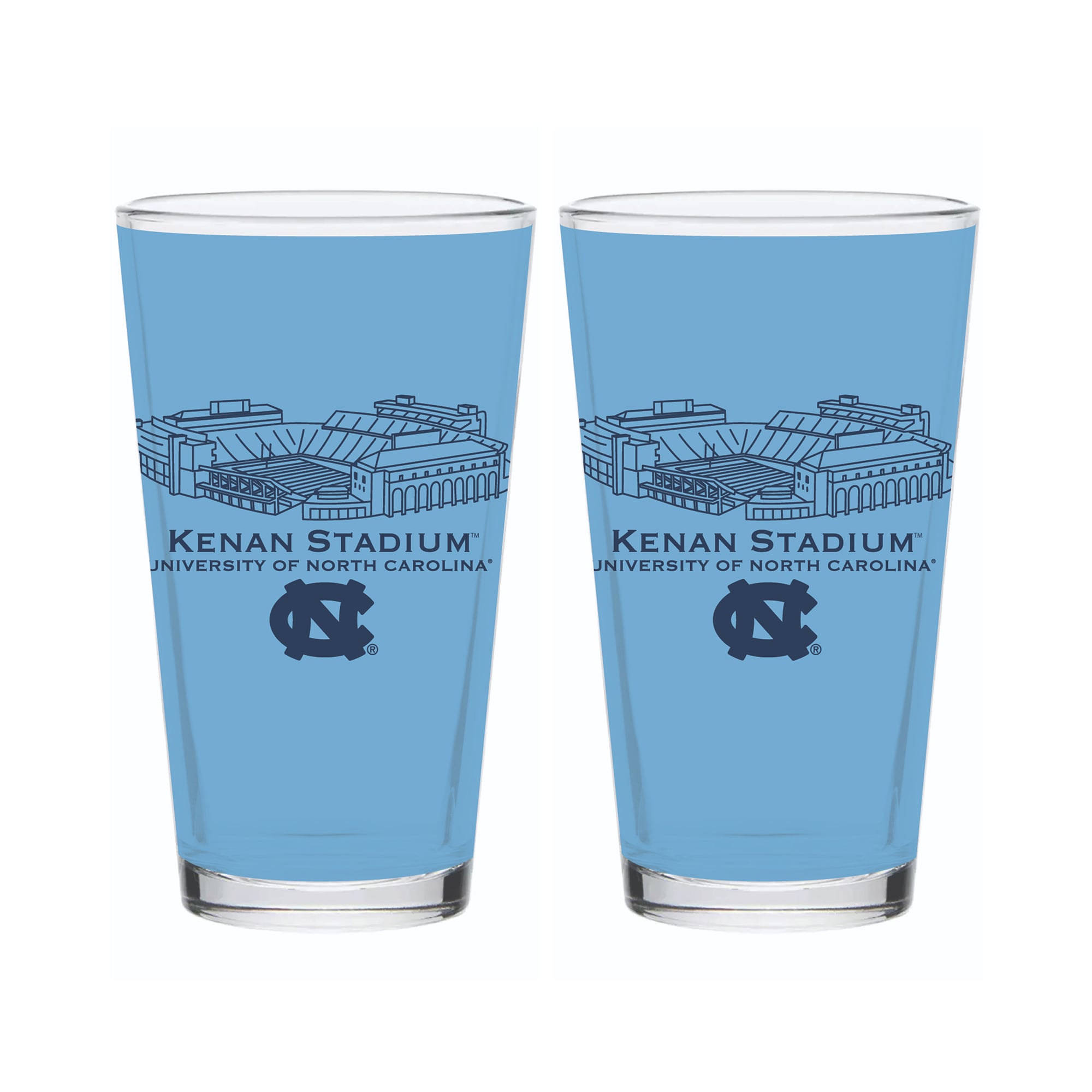Pack de 2 verres à bière Indigo Falls North Carolina Tar Heels Core Stadium
