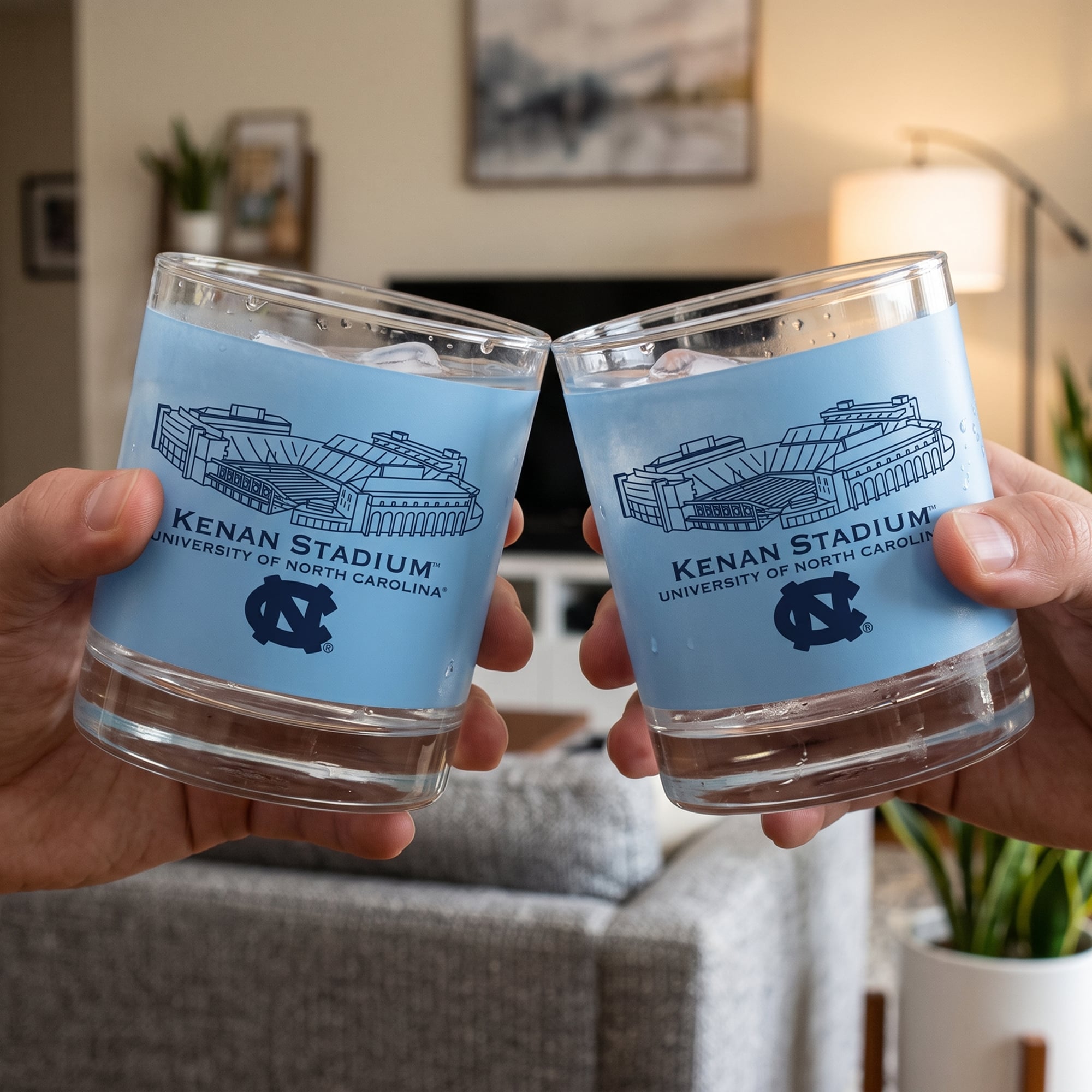 Pack de 2 verres à whisky Indigo Falls North Carolina Tar Heels Core Stadium