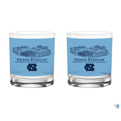  North Carolina Tar Heels Indigo Falls Core Stadium Rocks Glass 2-Pack