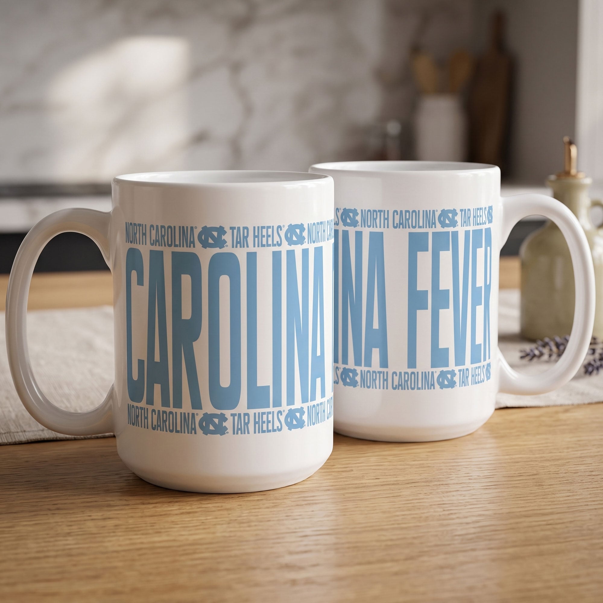 Indigo Falls North Carolina Tar Heels Elevated Mug - Set of 2
