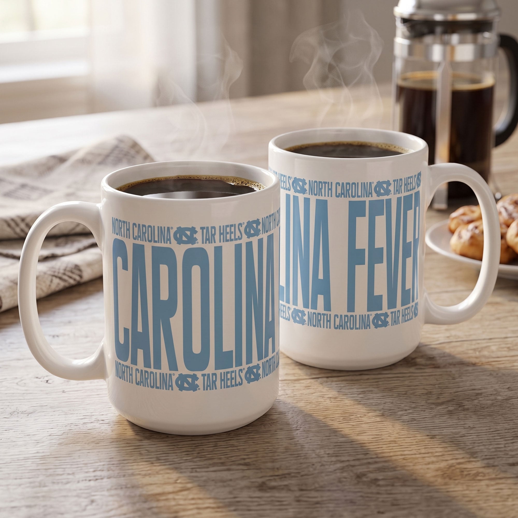 Indigo Falls North Carolina Tar Heels Elevated Mug - Set of 2