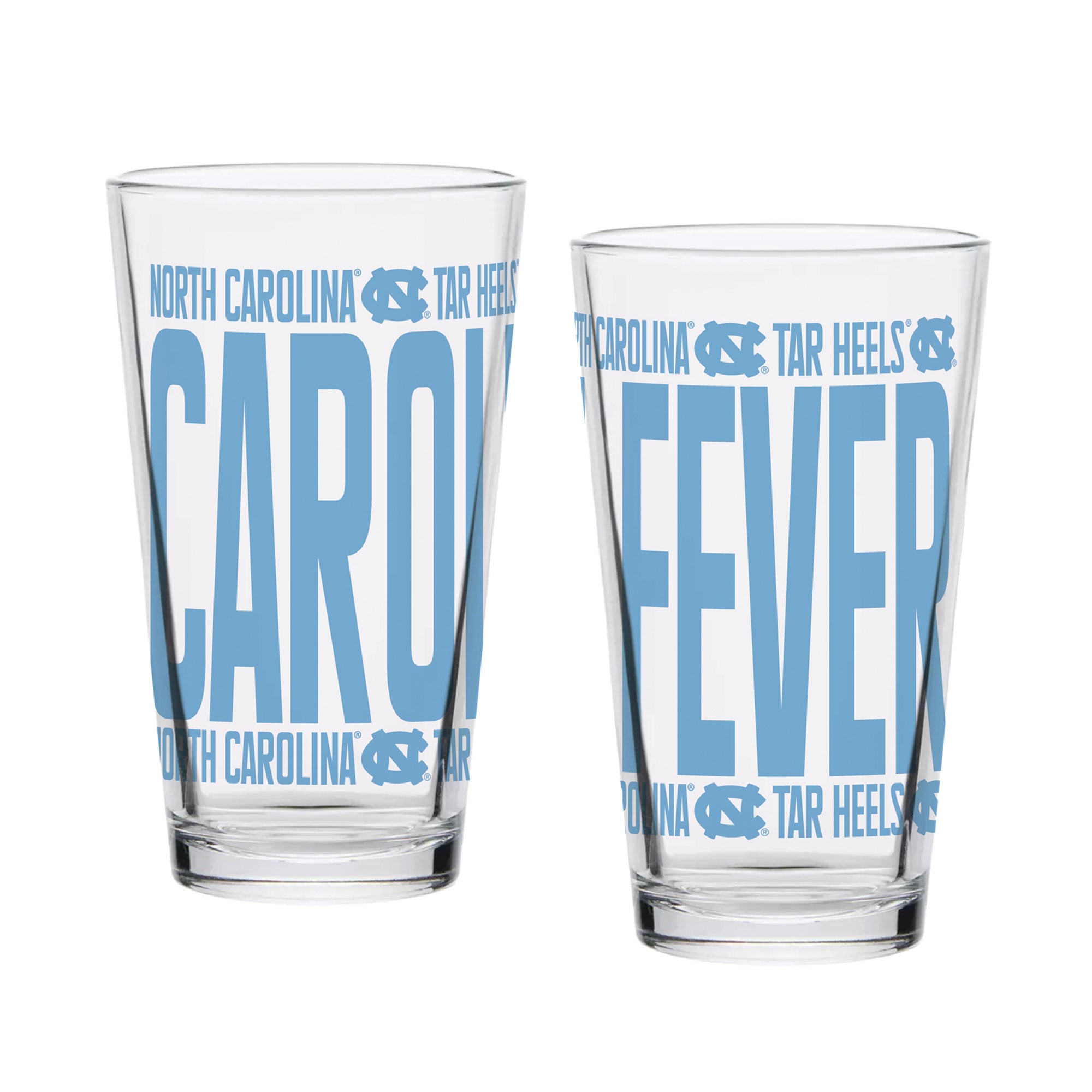 Ensemble de 2 verres à bière surélevés Tar Heels d'Indigo Falls, Caroline du Nord