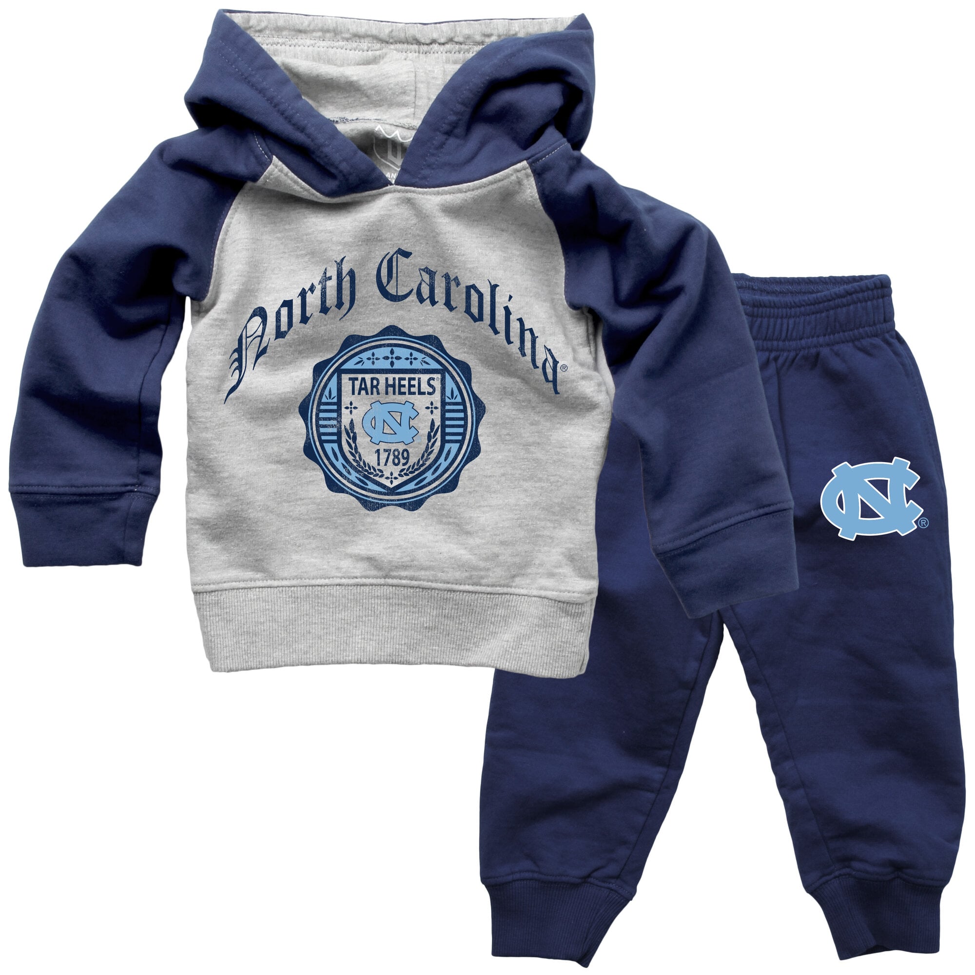 Infant Wes & Willy  Navy North Carolina Tar Heels Raglan Hoodie and Sweatpants Set