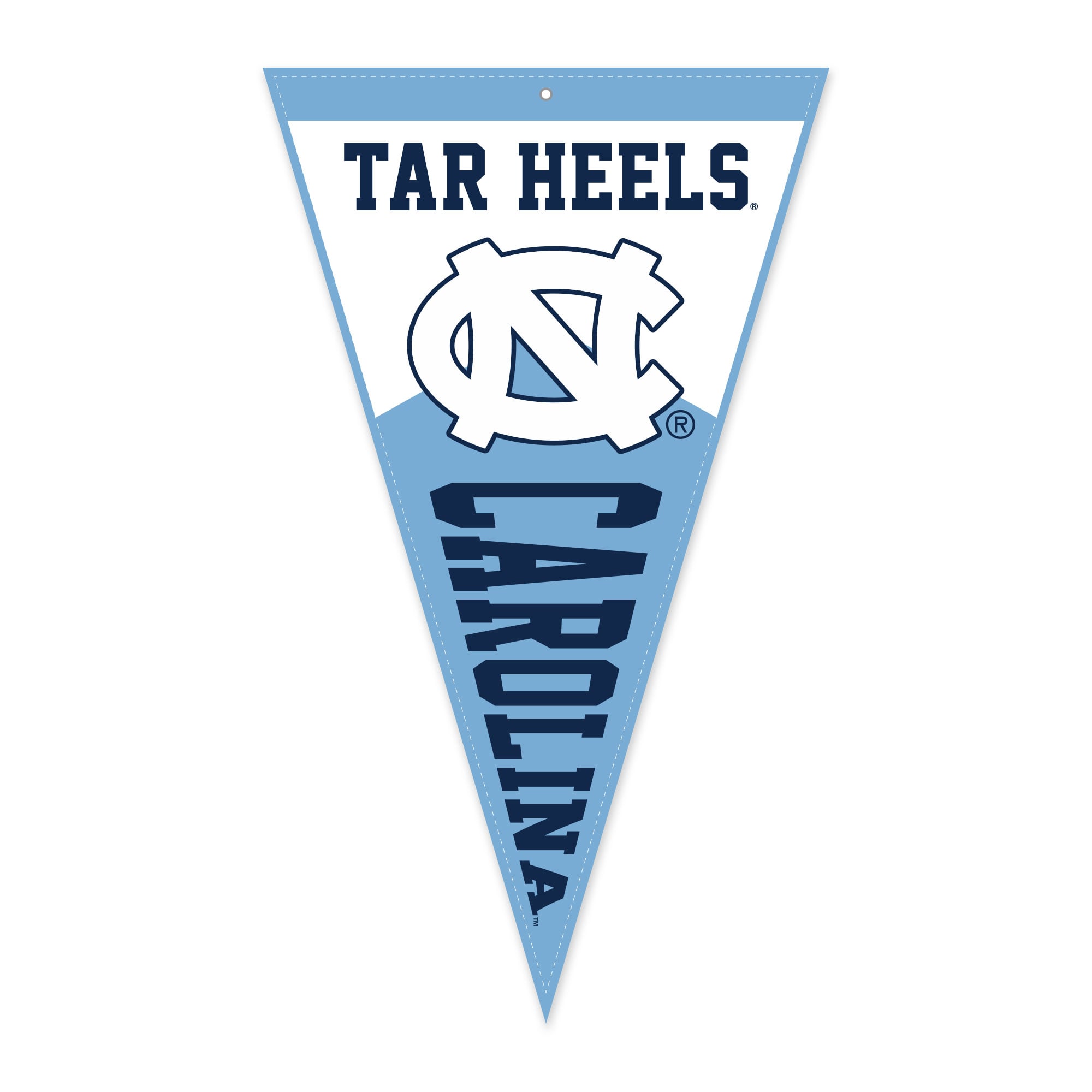 Serviette de golf Jardine North Carolina Tar Heels en forme de fanion, 40,6 x 68,6 cm, avec pince magnétique