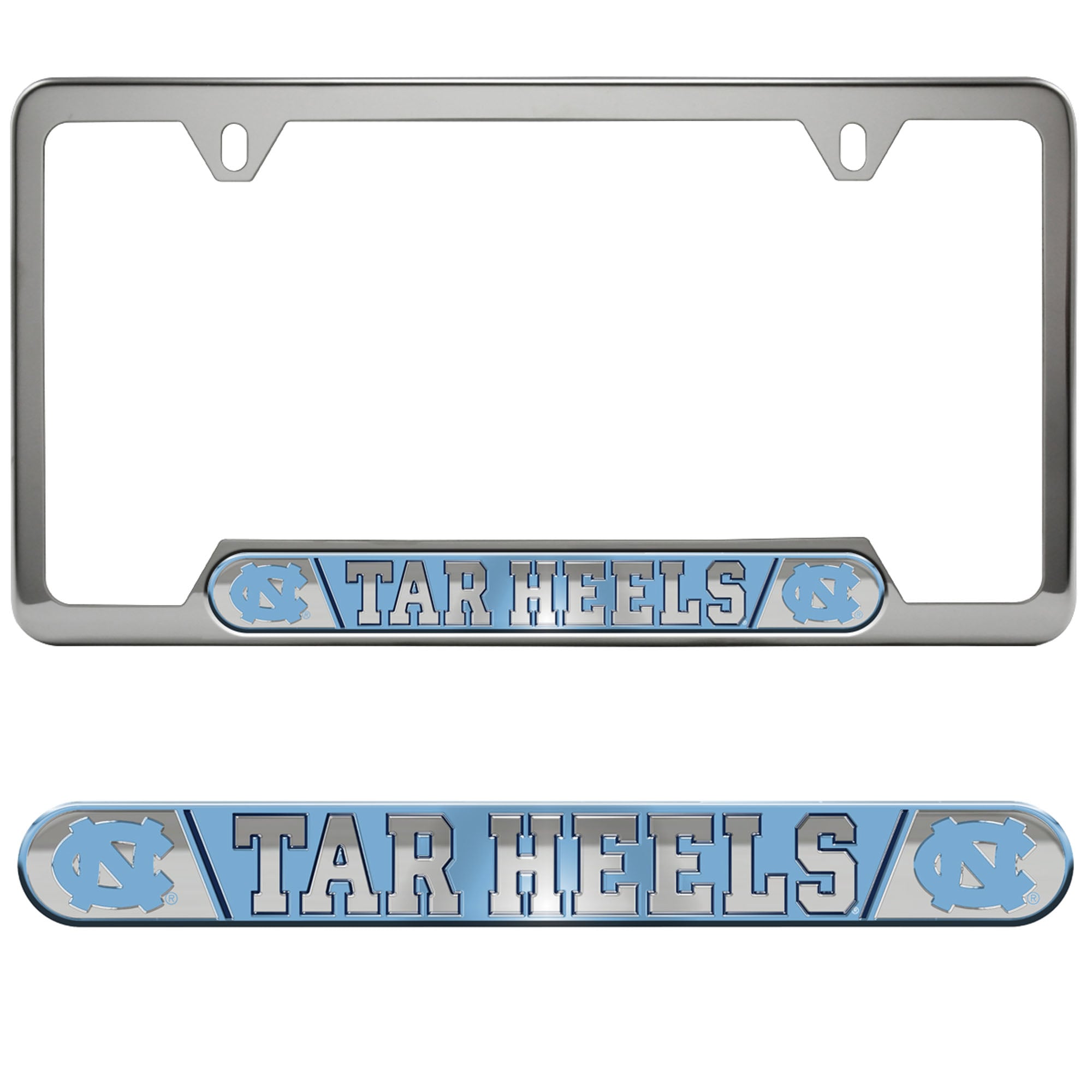 Cadre de plaque d'immatriculation en relief Logo Brands North Carolina Tar Heels