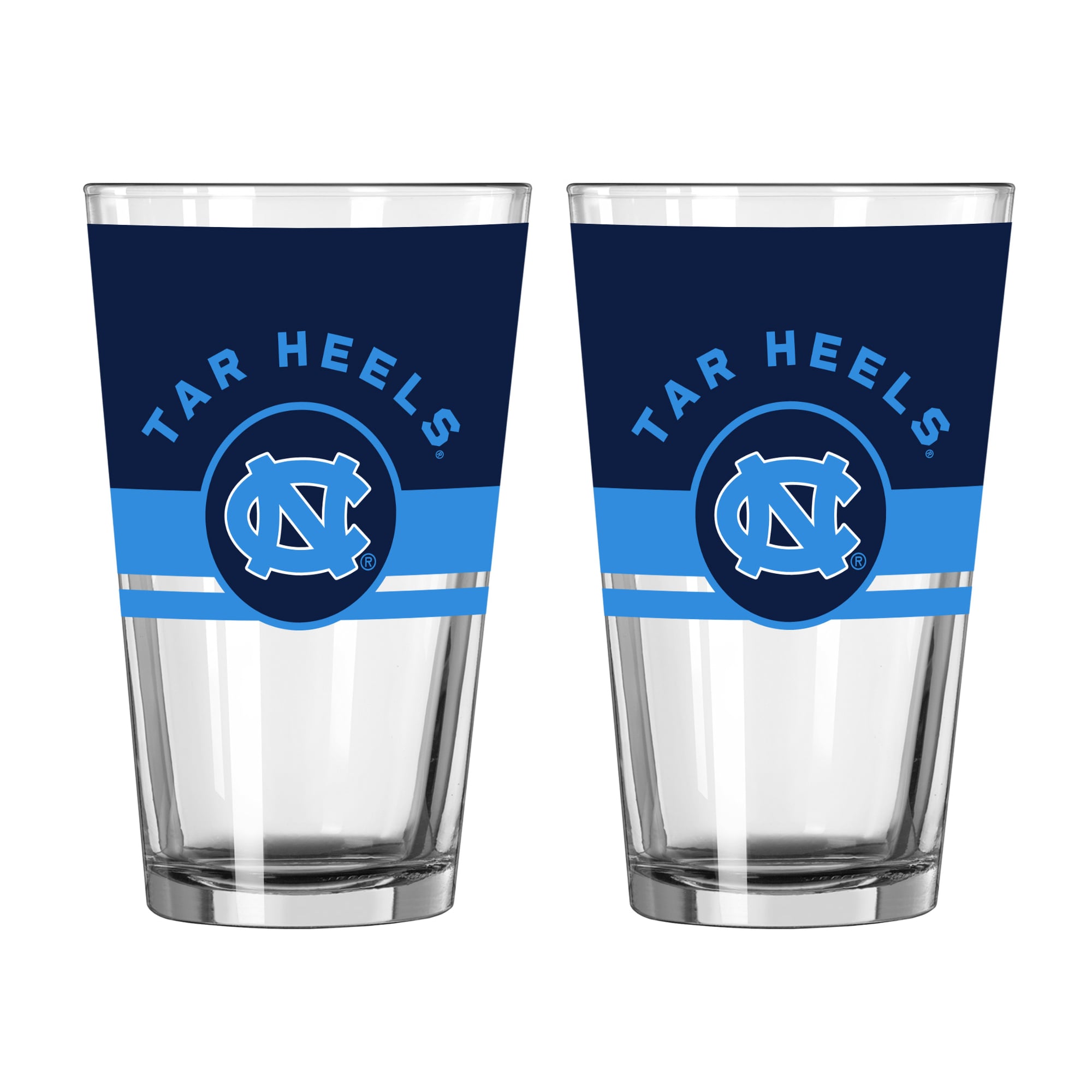 Ensemble de deux verres à bière Horizon de 473 ml (16 oz) Logo Brands North Carolina Tar Heels