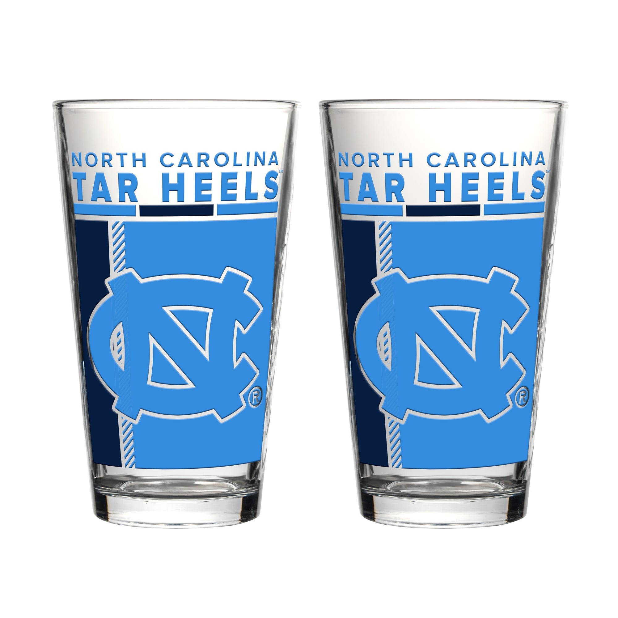 Ensemble de deux verres à bière de 47 cl (16 oz) Logo Brands North Carolina Tar Heels