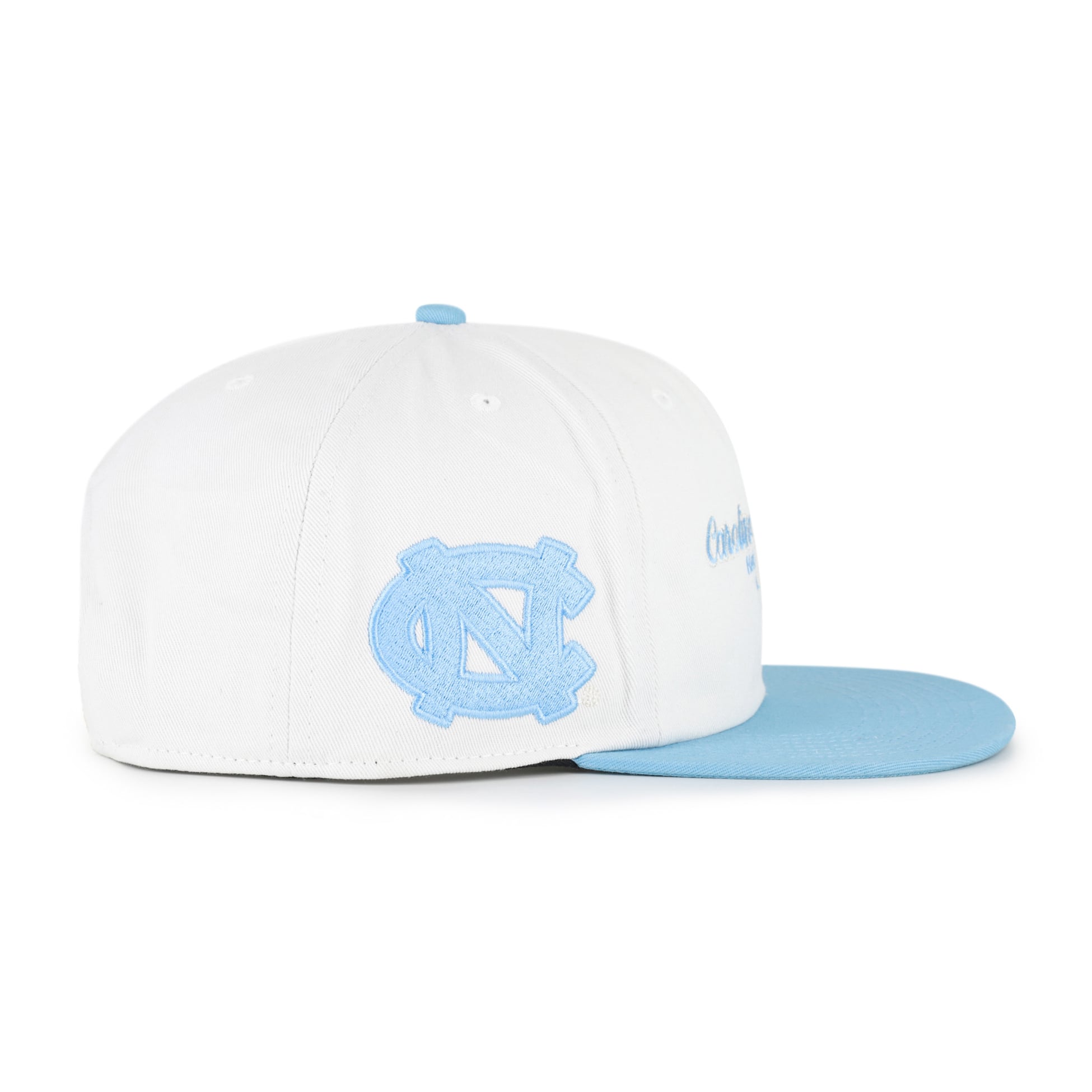 Men's '47 White/Carolina Blue North Carolina Tar Heels Script Stack Relaxed Captain Adjustable Hat