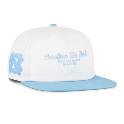 North Carolina Tar Heels '47 Script Stack Relaxed Captain Adjustable Hat - White/Carolina Blue