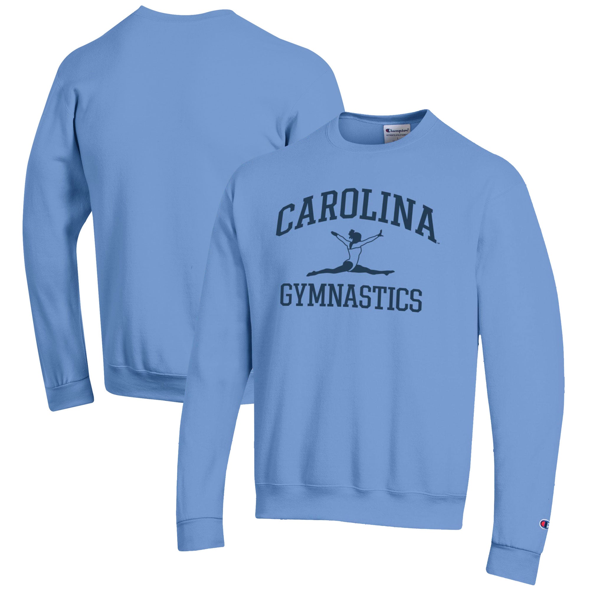 Men's Champion  Carolina Blue North Tar Heels Gymnastics Icon Powerblend Pullover Sweatshirt