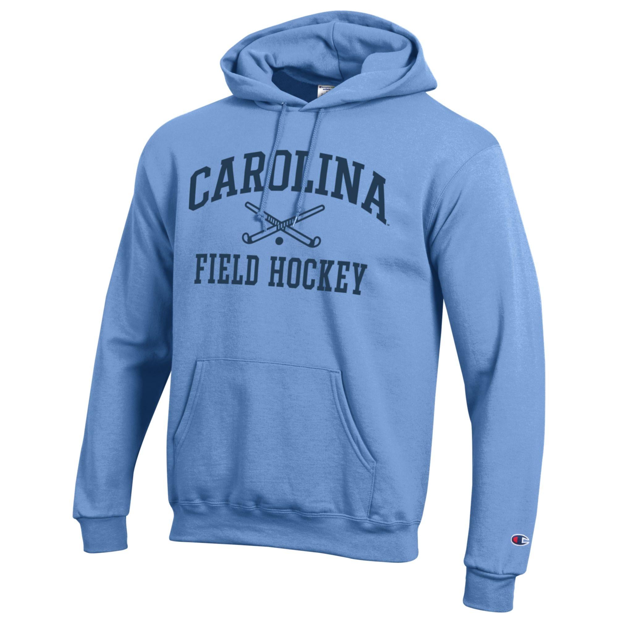 Men's Champion  Carolina Blue North Tar Heels Icon Field Hockey Powerblend Pullover Hoodie