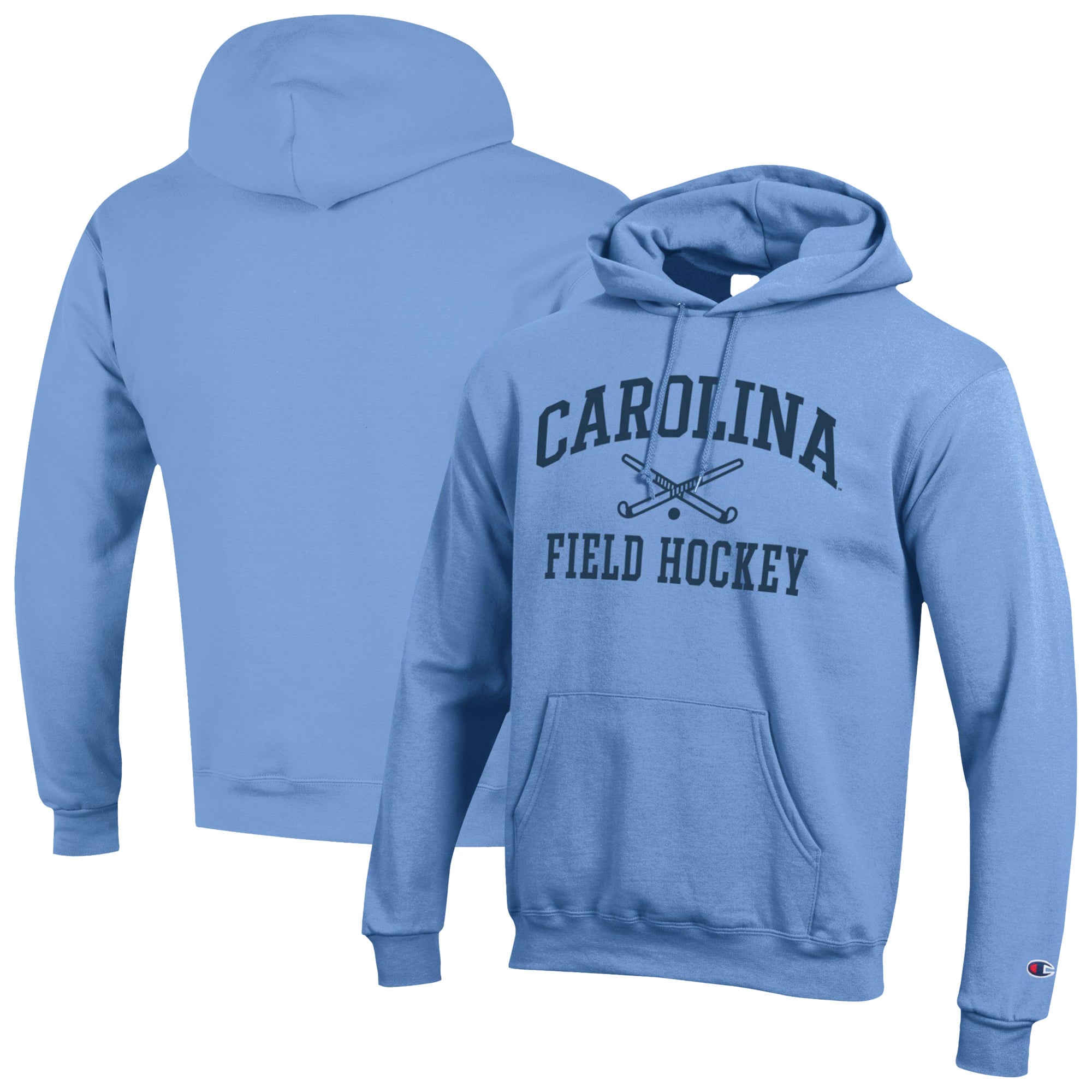 Men's Champion  Carolina Blue North Tar Heels Icon Field Hockey Powerblend Pullover Hoodie