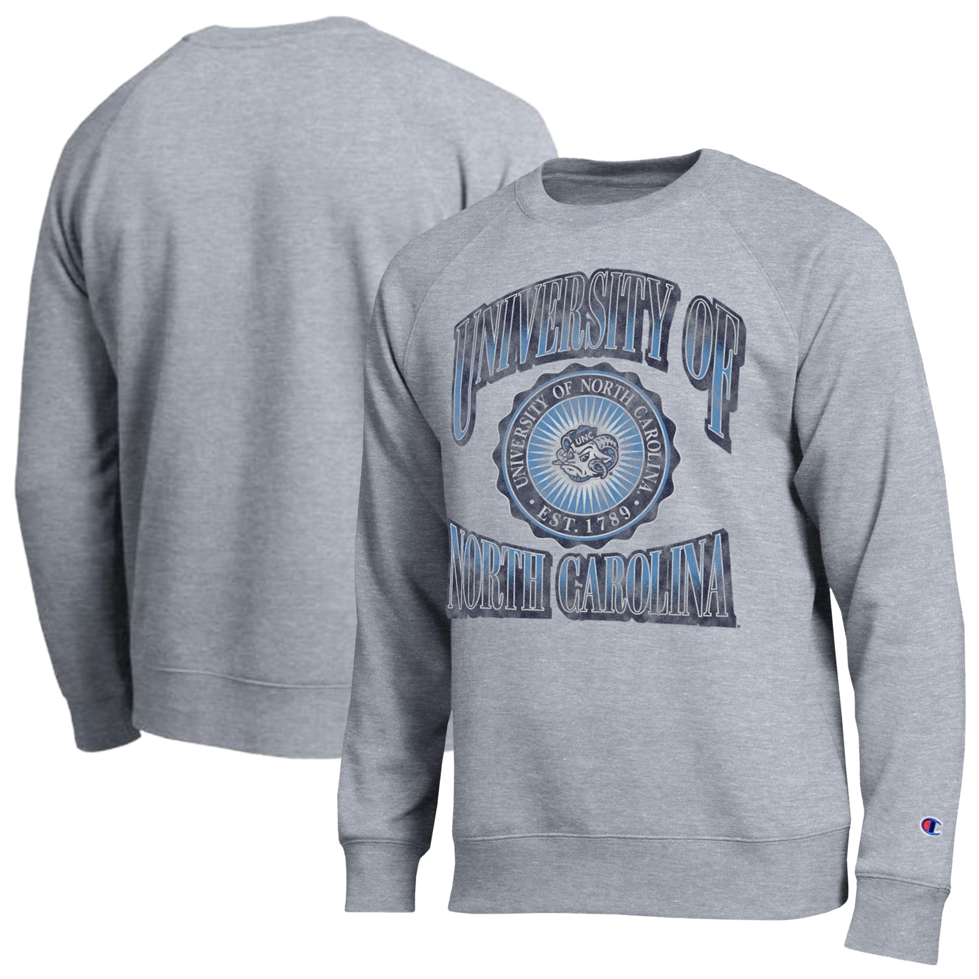 Sweat-shirt Champion pour homme, gris chiné, North Carolina Tar Heels All-Star