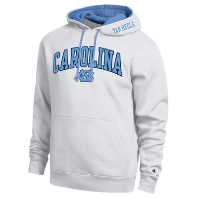  North Carolina Tar Heels Champion Arch Tackle Twill Hoodie - White