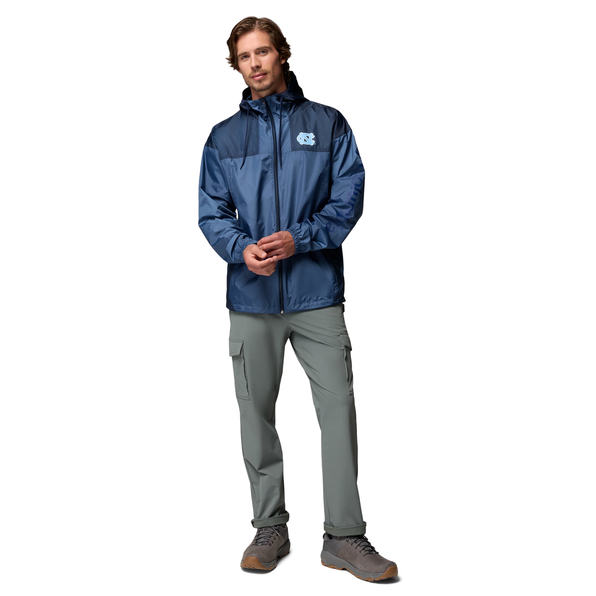 Men's Columbia Carolina Blue North Tar Heels Flash Challenger II Full-Zip Hooded Windbreaker