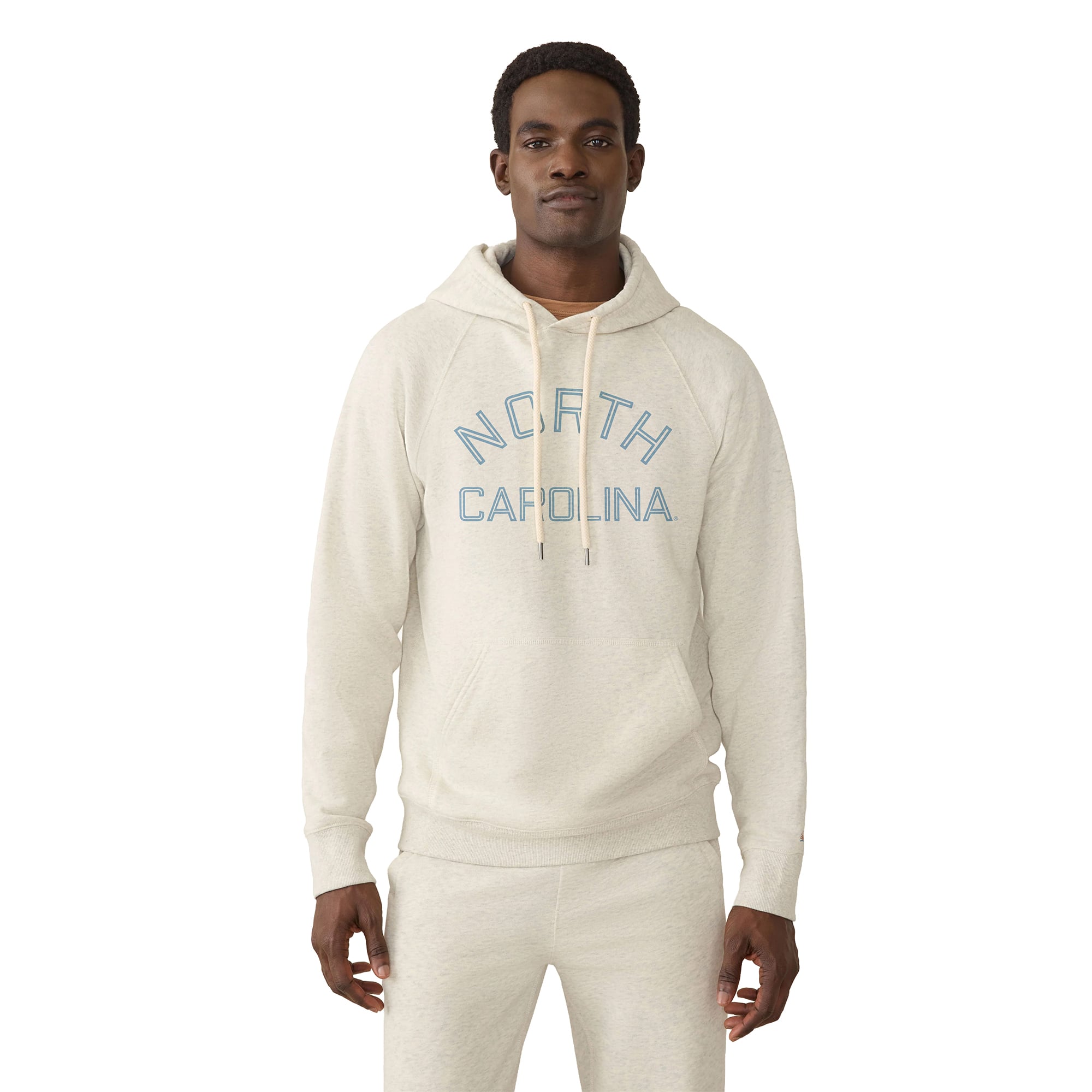 Sweat à capuche polaire FAHERTY beige pour homme, modèle North Carolina Tar Heels High Standard